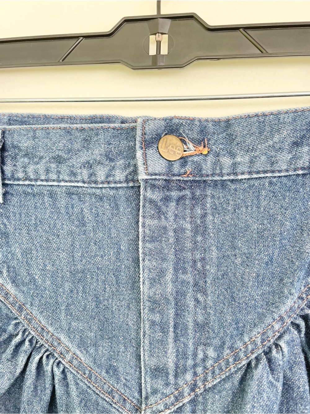 Vintage LEE 80s Gathered Yoke High Waist Princess Denim Jeans sz 34 Mom Jeans - Picture 5 of 8